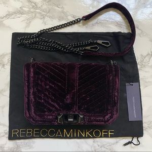 Rebecca Minkoff Chevron Quilted Love Crossbody in Dark Cherry